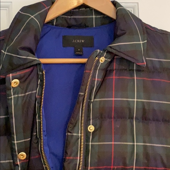 JCrew women’s plaid puffer vest - Picture 3 of 4